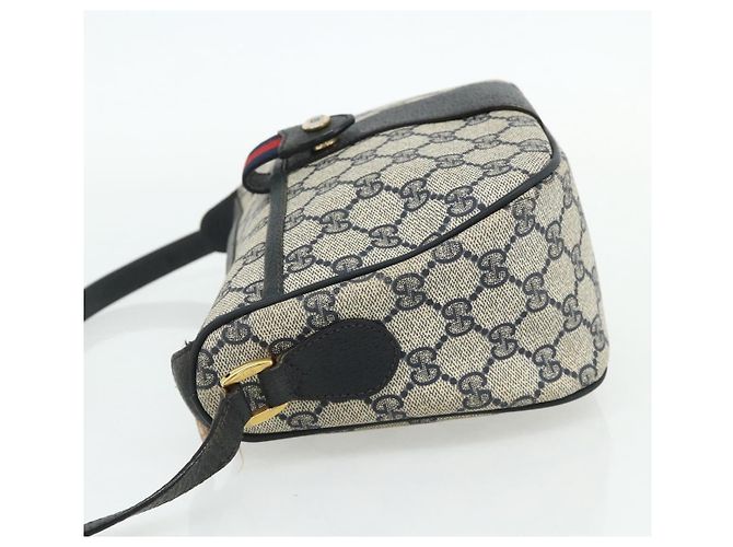 Bolsa de Ombro GUCCI GG Supreme Sherry Line PVC Azul Marinho Ouro 89 02 032 Auth 177813 Dourado - vista 3