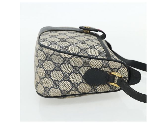 Bolsa de Ombro GUCCI GG Supreme Sherry Line PVC Azul Marinho Ouro 89 02 032 Auth 177813 Dourado - vista 4