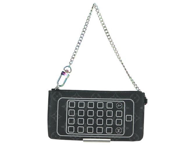 LOUIS VUITTON Monogram Eclipse Fragment iPhone Case M64449 LV Auth 177105M Monograma - vista 13