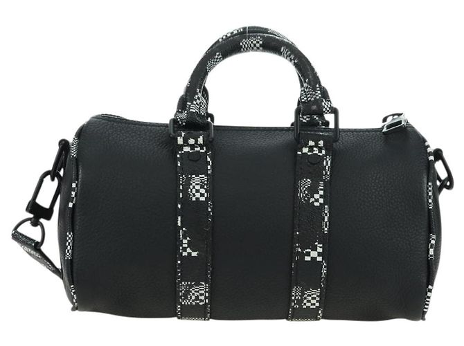 LOUIS VUITTON Borsa Keepall XS Damier Distorted City Nera M80202 LV Auth 177433SM Nero - vista 2