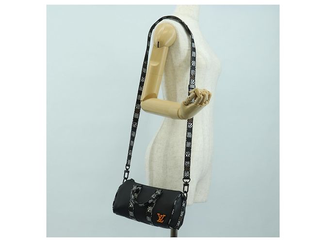 LOUIS VUITTON Borsa Keepall XS Damier Distorted City Nera M80202 LV Auth 177433SM Nero - vista 27