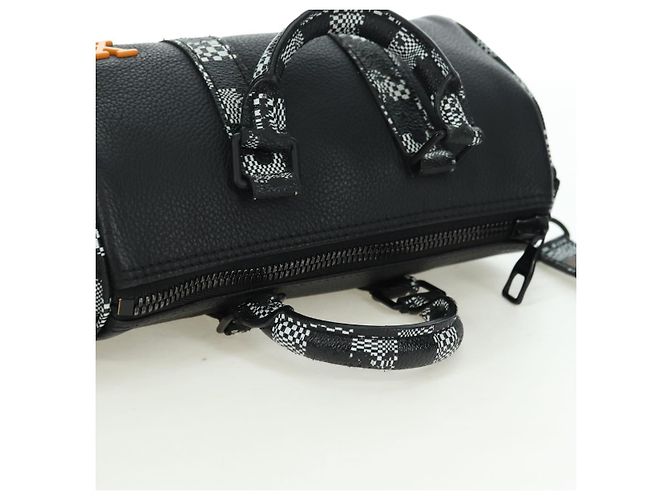 LOUIS VUITTON Borsa Keepall XS Damier Distorted City Nera M80202 LV Auth 177433SM Nero - vista 6