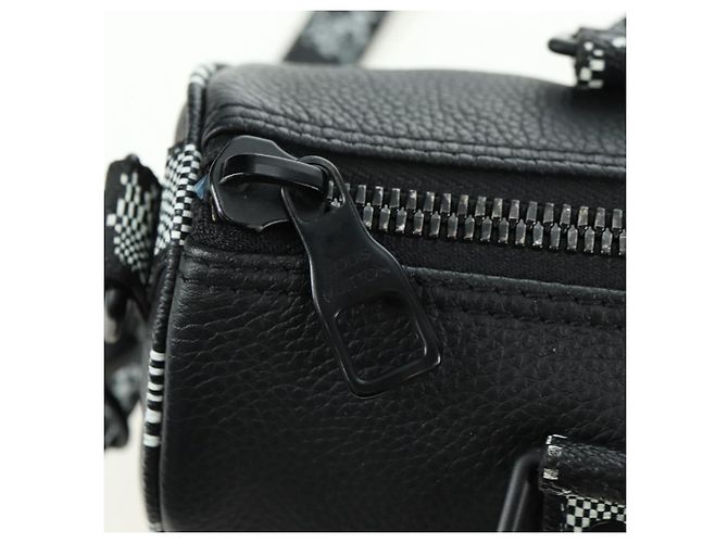 LOUIS VUITTON Borsa Keepall XS Damier Distorted City Nera M80202 LV Auth 177433SM Nero - vista 9