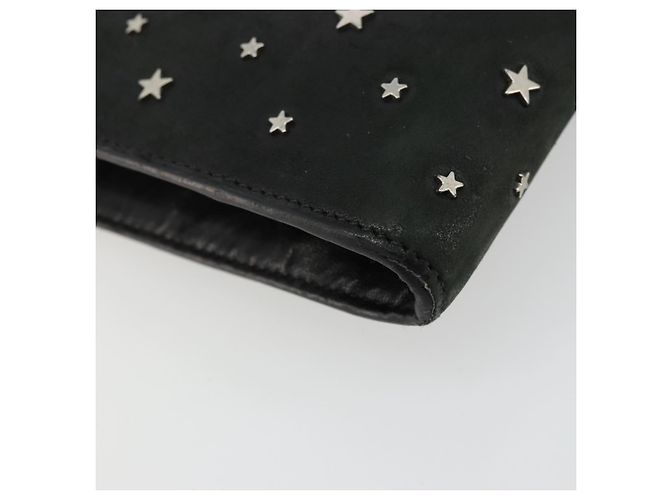 Clutch Jimmy Choo in pelle nera e argento Auth 177536 Nero - vista 14