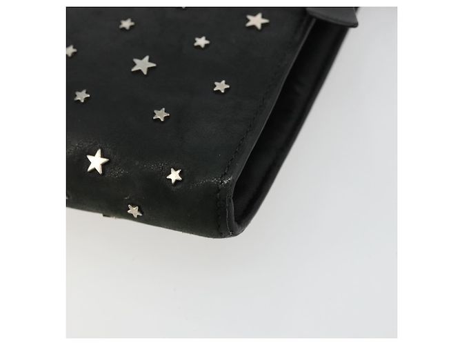 Clutch Jimmy Choo in pelle nera e argento Auth 177536 Nero - vista 15