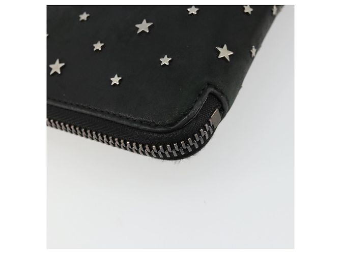 Clutch Jimmy Choo in pelle nera e argento Auth 177536 Nero - vista 16