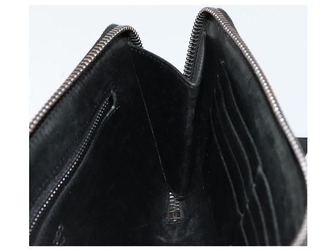 Clutch Jimmy Choo in pelle nera e argento Auth 177536 Nero - vista 18