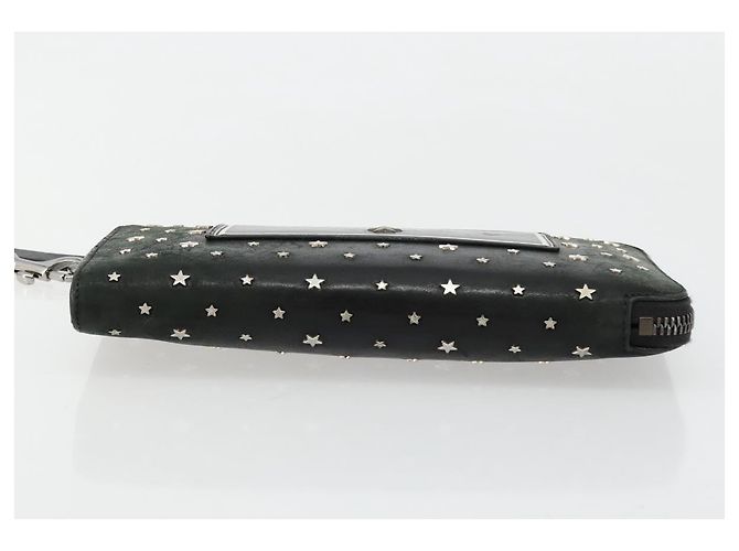 Clutch Jimmy Choo in pelle nera e argento Auth 177536 Nero - vista 6