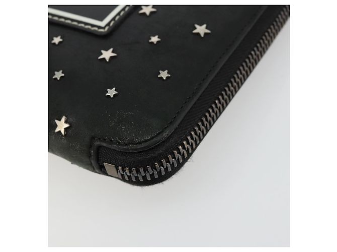 Clutch Jimmy Choo in pelle nera e argento Auth 177536 Nero - vista 7