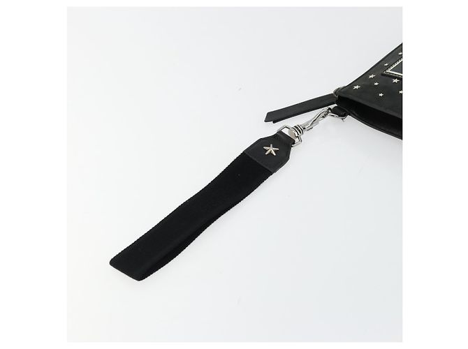 Clutch Jimmy Choo in pelle nera e argento Auth 177536 Nero - vista 8