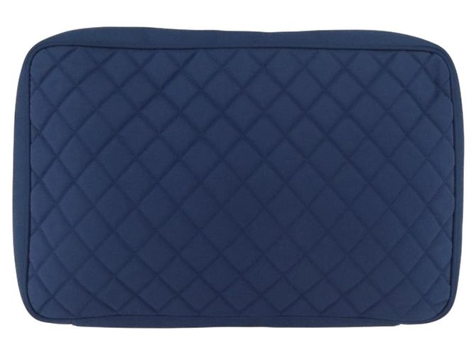 CHANEL Matelasse Christmas 2012 PC Case Nylon Blau Silber CC Authentisch 178958A - Ansicht 2