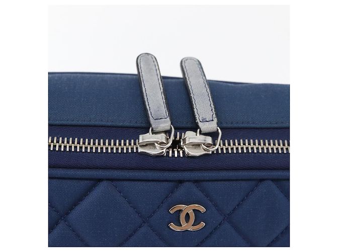 CHANEL Matelasse Christmas 2012 PC Case Nylon Blau Silber CC Authentisch 178958A - Ansicht 9