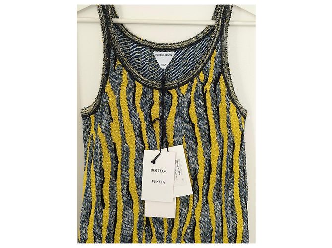 Bottega Veneta Texturiertes Strickkleid Multicolor Schwarz Blau Gelb - Ansicht 4