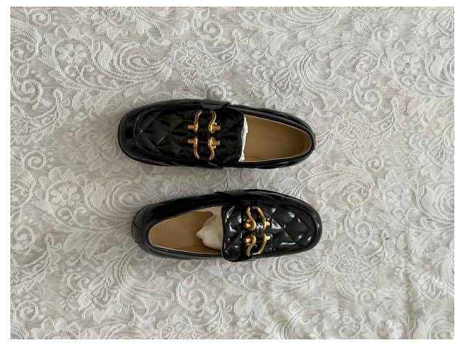 Bottega Veneta Mocassini Madame in vernice trapuntata nera Nero - vista 14