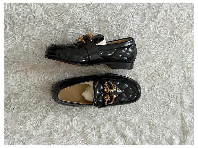 Bottega Veneta Mocassini Madame in vernice trapuntata nera Nero - vista 15
