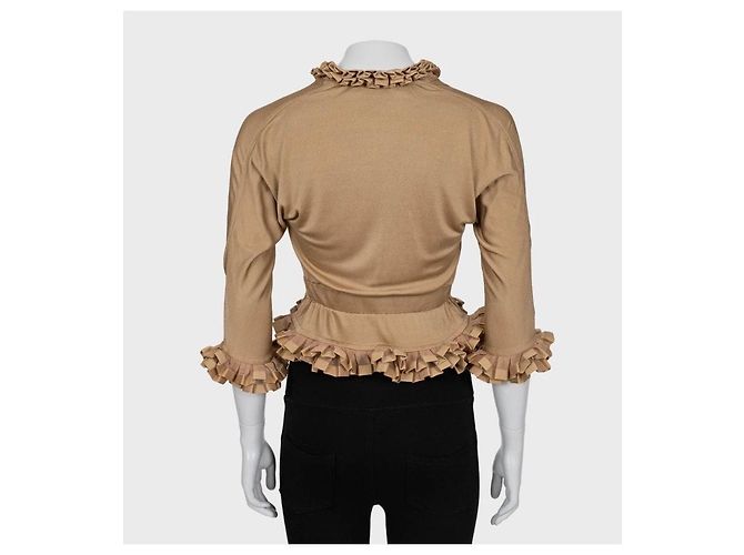 Camicetta Yves Saint Laurent Vintage Beige a Maniche 3/4 Taglia S Usata - vista 3