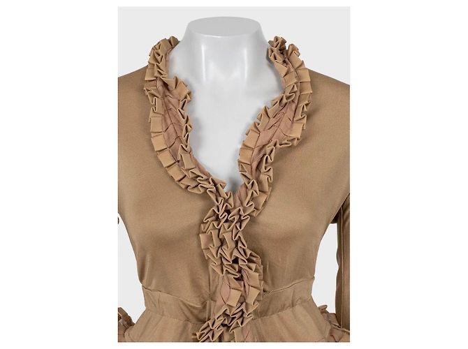 Camicetta Yves Saint Laurent Vintage Beige a Maniche 3/4 Taglia S Usata - vista 4