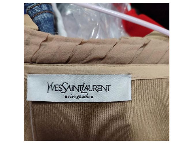 Camicetta Yves Saint Laurent Vintage Beige a Maniche 3/4 Taglia S Usata - vista 5
