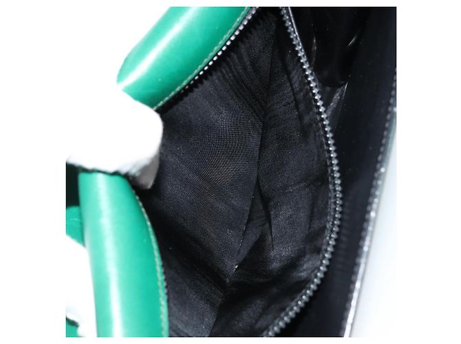 Céline Bolso de Hombro con Cadena CELINE de Cuero Verde Oro Auth 177238A Dorado - vista 11