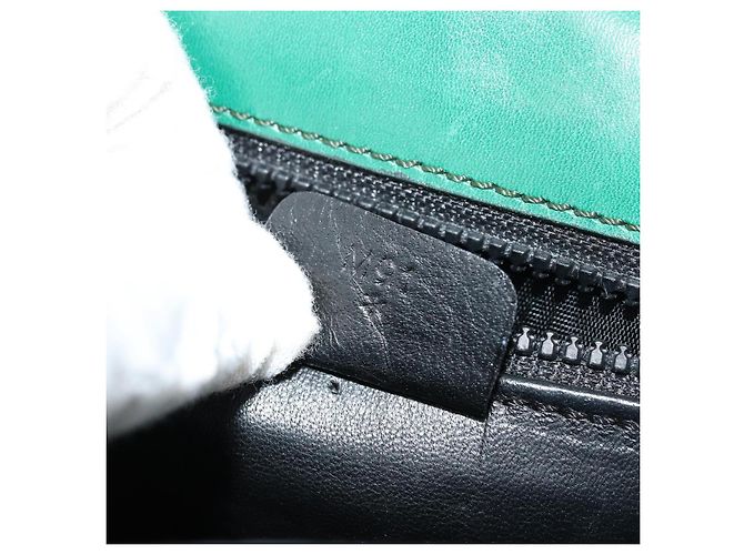 Céline Bolso de Hombro con Cadena CELINE de Cuero Verde Oro Auth 177238A Dorado - vista 12