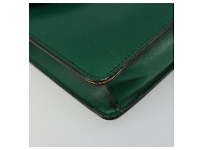 Céline Bolso de Hombro con Cadena CELINE de Cuero Verde Oro Auth 177238A Dorado - vista 15