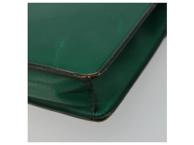 Céline Bolso de Hombro con Cadena CELINE de Cuero Verde Oro Auth 177238A Dorado - vista 16