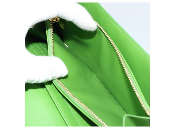 LOUIS VUITTON Vernis Portefeiulle Sarah Wallet Vert Tonic M93635 LV Auth 171237A - vista 10