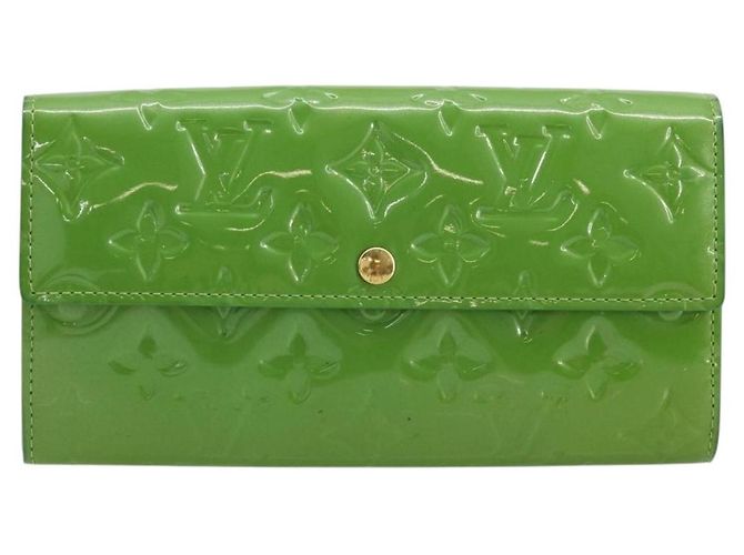 LOUIS VUITTON Vernis Portefeiulle Sarah Wallet Vert Tonic M93635 LV Auth 171237A - vista 13