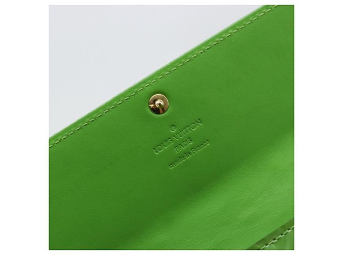 LOUIS VUITTON Vernis Portefeiulle Sarah Wallet Vert Tonic M93635 LV Auth 171237A - vista 19