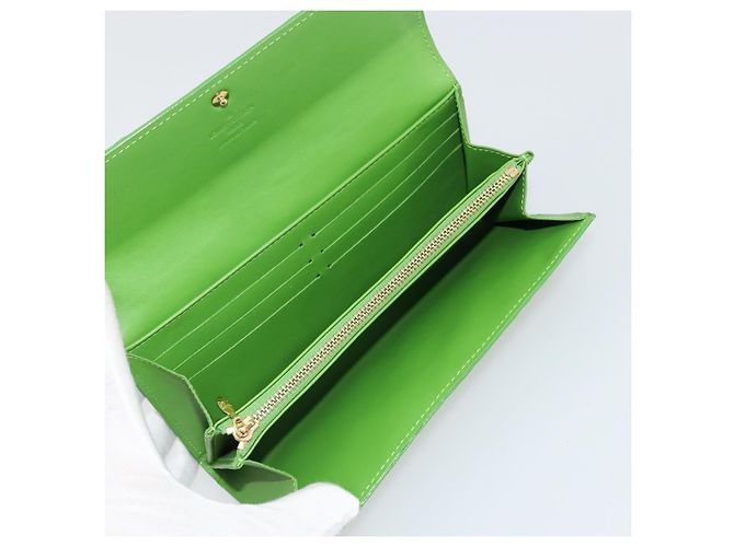 LOUIS VUITTON Vernis Portefeiulle Sarah Wallet Vert Tonic M93635 LV Auth 171237A - vista 8