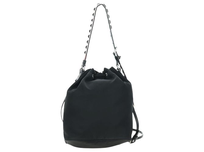 Borsa PRADA Borsa a tracolla Nylon 2way Nero Argento Auth 175065SAM - vista 2