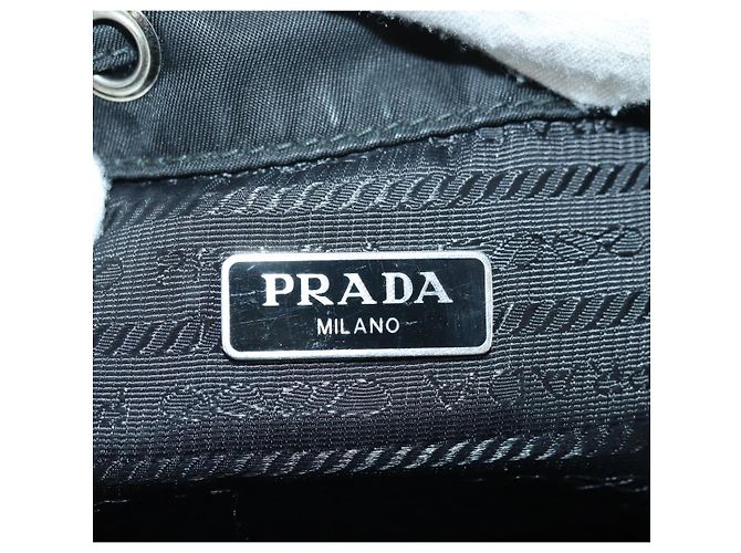 Borsa PRADA Borsa a tracolla Nylon 2way Nero Argento Auth 175065SAM - vista 25