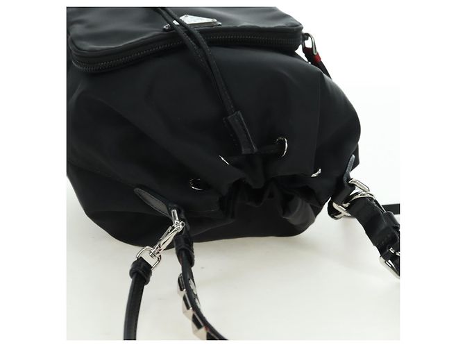 Borsa PRADA Borsa a tracolla Nylon 2way Nero Argento Auth 175065SAM - vista 6