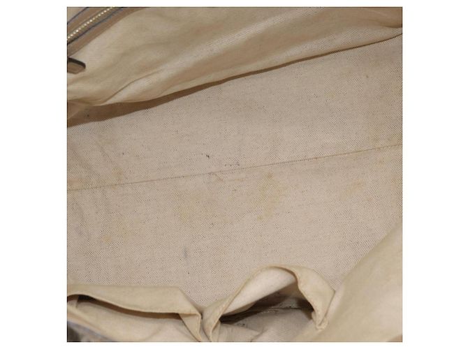 Borsa Tote GUCCI GG Supreme in PVC Beige Oro 309613 Auth ka4230 - vista 10