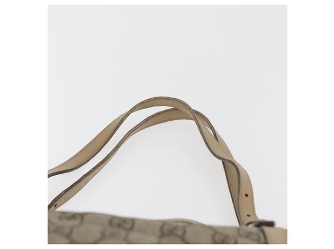 Borsa Tote GUCCI GG Supreme in PVC Beige Oro 309613 Auth ka4230 - vista 14