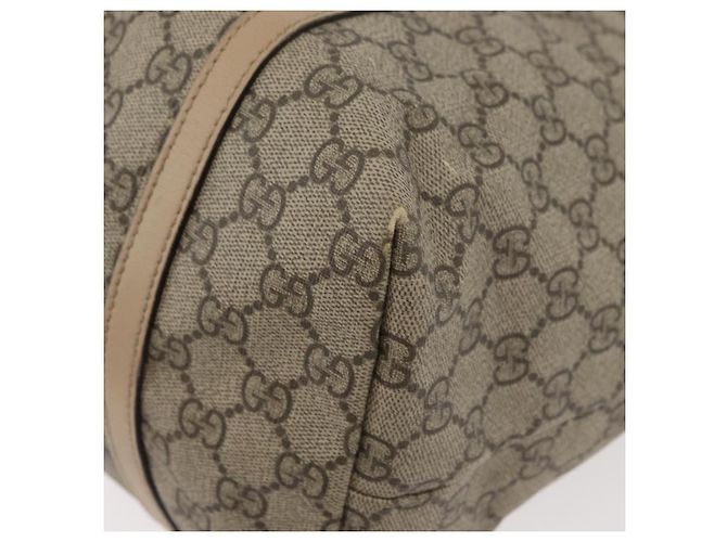 Borsa Tote GUCCI GG Supreme in PVC Beige Oro 309613 Auth ka4230 - vista 16