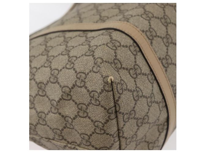 Borsa Tote GUCCI GG Supreme in PVC Beige Oro 309613 Auth ka4230 - vista 17
