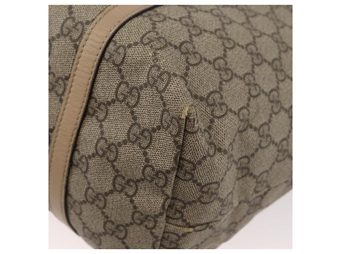 Borsa Tote GUCCI GG Supreme in PVC Beige Oro 309613 Auth ka4230 - vista 18
