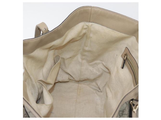 Borsa Tote GUCCI GG Supreme in PVC Beige Oro 309613 Auth ka4230 - vista 21