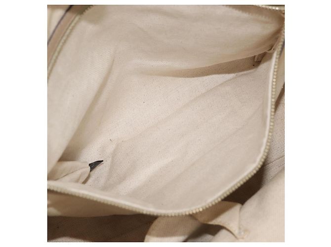 Borsa Tote GUCCI GG Supreme in PVC Beige Oro 309613 Auth ka4230 - vista 23