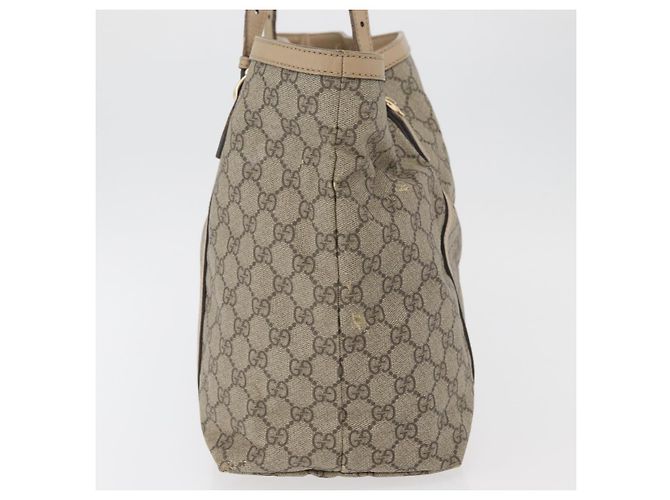 Borsa Tote GUCCI GG Supreme in PVC Beige Oro 309613 Auth ka4230 - vista 4