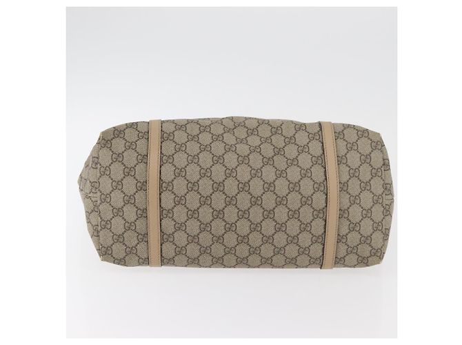 Borsa Tote GUCCI GG Supreme in PVC Beige Oro 309613 Auth ka4230 - vista 7