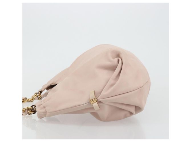 Borsa a mano Salvatore Ferragamo Vala Chain in pelle Rosa Oro Auth BA12403A D'oro - vista 4