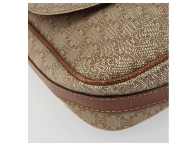 Céline Borsa a Spalla CELINE Macadam Canvas PVC Beige Oro Auth 171225 D'oro - vista 15