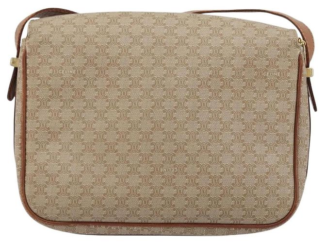 Céline Borsa a Spalla CELINE Macadam Canvas PVC Beige Oro Auth 171225 D'oro - vista 2