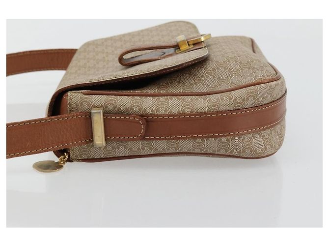 Céline Borsa a Spalla CELINE Macadam Canvas PVC Beige Oro Auth 171225 D'oro - vista 4