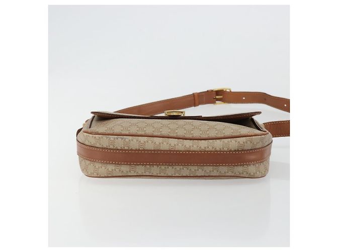 Céline Borsa a Spalla CELINE Macadam Canvas PVC Beige Oro Auth 171225 D'oro - vista 5