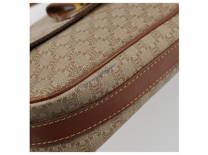 Céline Borsa a Spalla CELINE Macadam Canvas PVC Beige Oro Auth 171225 D'oro - vista 6
