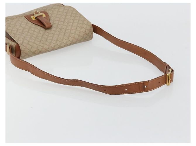 Céline Borsa a Spalla CELINE Macadam Canvas PVC Beige Oro Auth 171225 D'oro - vista 8