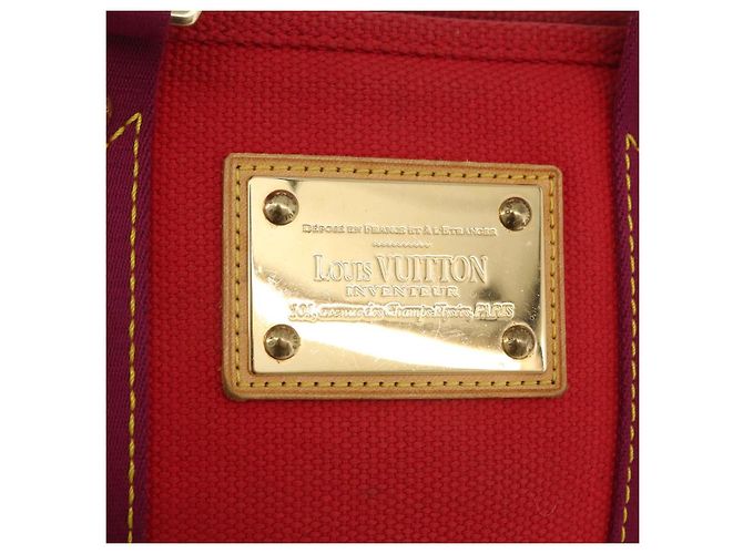 LOUIS VUITTON Antigua Cabas PM Tote Bag Canvas Rouge M40037 LV Auth bs34988 Rosso - vista 17